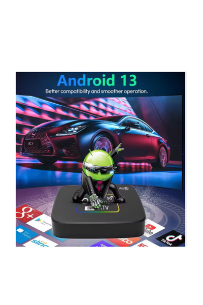 Generic جهاز تلفاز ذكي Om Max 4K يعمل بنظام أندرويد | مشغل وسائط رباعي النواة | ذاكرة وصول عشوائي (RAM) سعة 8 جيجابايت وذاكرة قراءة فقط (ROM) سعة 64 جيجابايت