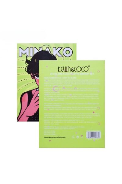 kevin coco Paleta de Machiaj, KEVIN&COCO, 20 Culori Green Girl, Fard de Pleoape si Blush, Verde