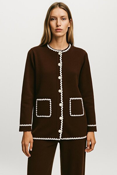 HAKKE Çoban Dikişli Ve Cep Detaylı İkili Triko TAKIM