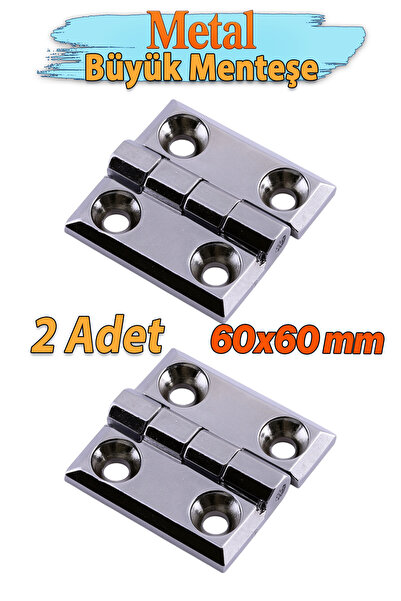 Badem10 Metal 2 ADET 60x60 mm Gümüş Yaprak Menteşe Kapı Pencere Dolap Mobilya...