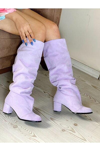 BERFONA PUSİ LİLA СУЕТ 5 СМ КАБЛУК БАГАТЬОХ КОЛЬЦІВ ДІЗ АЛТИ ЧІЗМЕ