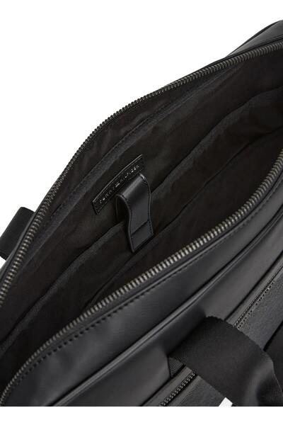 Tommy Hilfiger Black Men's Laptop Bag Th Monogram Computer Bag