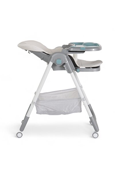 Moni Raffy 2-in-1 dining chair, grippy wheels with brakes, double tray, height adjustable, foldable