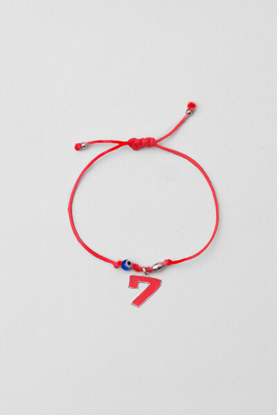 So CHIC... 7 Sayısı İkonlu 18 Ayar Beyaz Altın Kaplama Ayarlanabilir İpli Bileklik