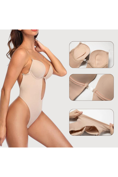 Other Women's Bodysuit Shaping Bra Thong Underwear Backless Dresses M