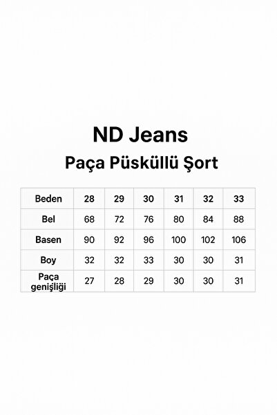 nd jeans - MİNİ PAÇA PÜSKÜLLÜ KOT ŞORT GRİ