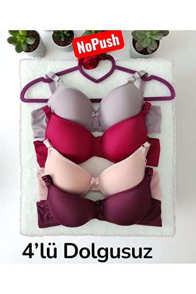 SATTENS Sutien pentru femei, fără căptușeală, 4 bucăți, fără căptușeală, fără...