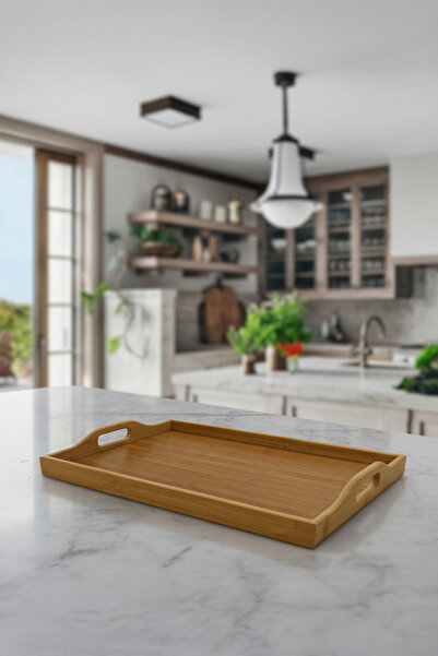 Bambuland Bamboo 3-Piece Tray Set - Natural Wooden Square/Rectangular Presentation Tray