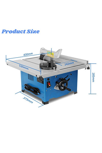 GearZone Corded 1200W Table Saw, 8 Inch, 5000 RPM 45ºBevel Cutting with Extension Bracket for Woodworking