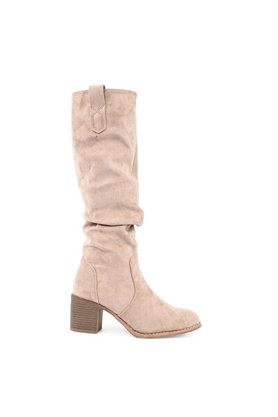 Tmall Women's boots, With heel, Made of eco-leather suede, CD1030, Beige