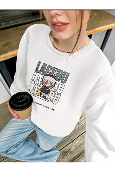 FAVORİST Labubu Sweatshirt Unisex Cotton Ribbed