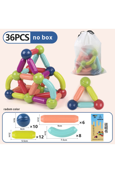 choice2 36pc without box Magnetic Constructor Blocks Set Toys for Kids Magnet Stick Rod Building Blocks Mont