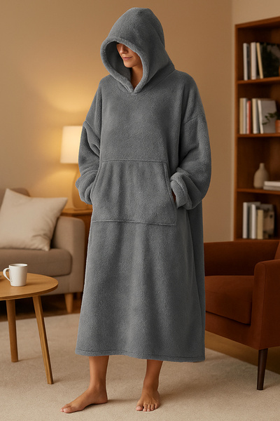 Fabric Box Wellsoft Kapüşonlu Giyilebilir TV Battaniyesi - Sıcak Tutan Wellsoft Kapüşonlu