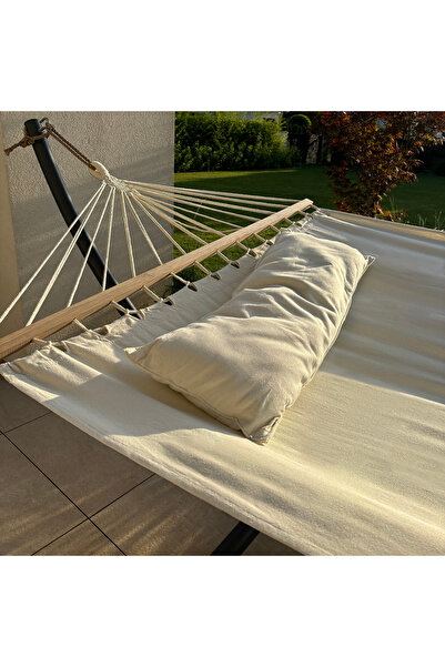 Other Bohemian Garden Hammock for Two, Large, Heavy Duty, Swing, Beige Spreader Bar, 310x150