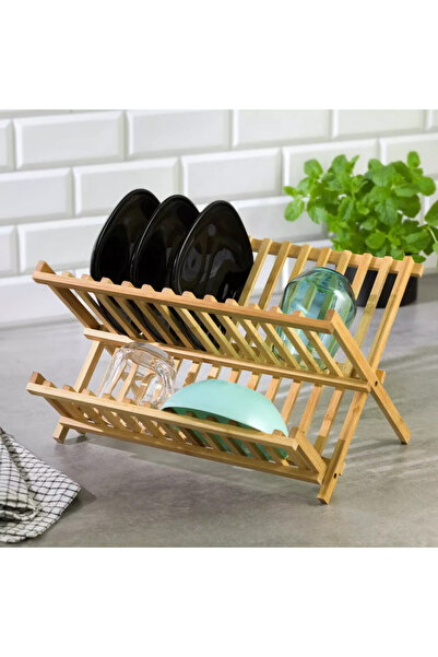 Kinghoff KH 1631 dish dryer, 2 levels, Foldable, 40x33x24 cm, Bamboo
