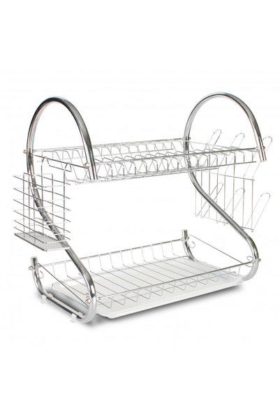 rosberg Dish dryer R53000H, 2 levels, Cutlery and glass racks, Chrome
