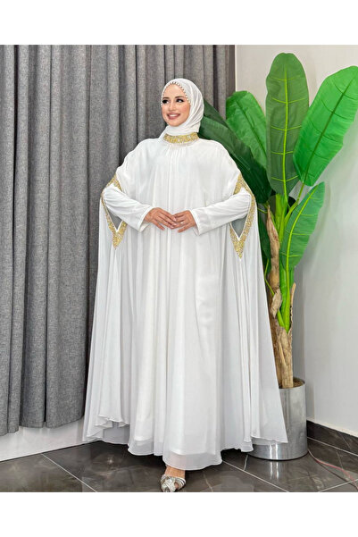 Bilenler Stone Work Detailed Cape Dress Set 2 Pieces