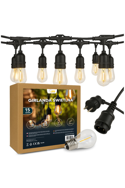 Other 15m x 30 E27 bulb garden string lights, IP65 waterproof all year round.
