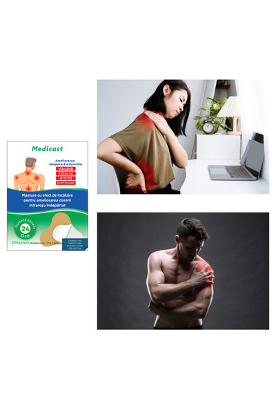 medicast Plasture încălzitor cervical Y – 6buc - calmare dureri gât, umăr și coloană, efect 12 ore
