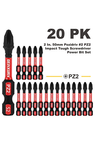 Choice1 2Inches 20PCS Geinxurn 2Inches Pozidriv #2 PZ2 Impact Tough Screwdriv...