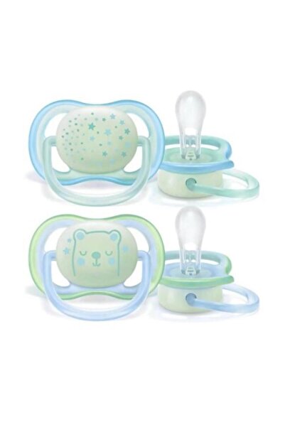 Philips Avent Set of 2 Ultra Air Dark Glow Pacifiers for Baby Boy 0-6 Months