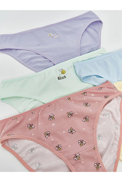 LC Waikiki LCW Young Pembe Baskılı Bikini Külot 5'li Paket