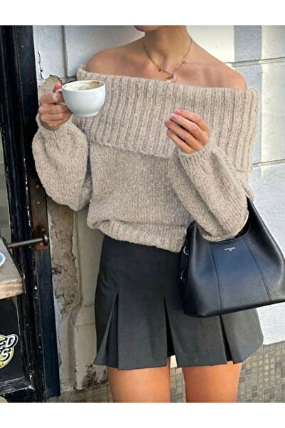 MASSONE Kadın Madonna Yaka Triko Kazak