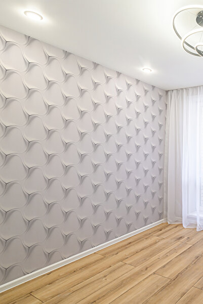 dreamwall Beyaz Organik Kavis Desenli Tekstil Duvar Kağıdı