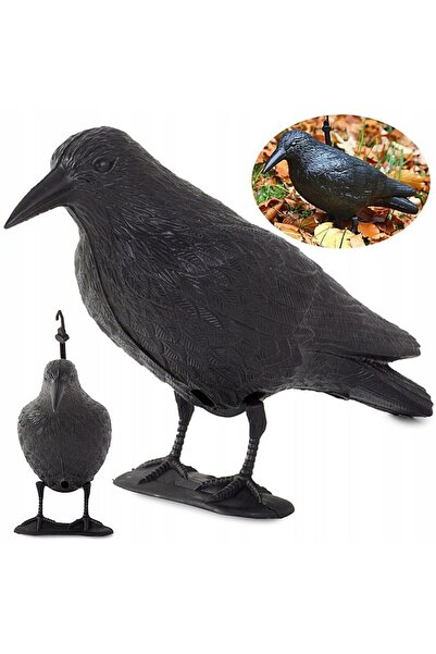 PROCART Sperietoare mică, figurină corb, cu suport, 38x12x23 cm