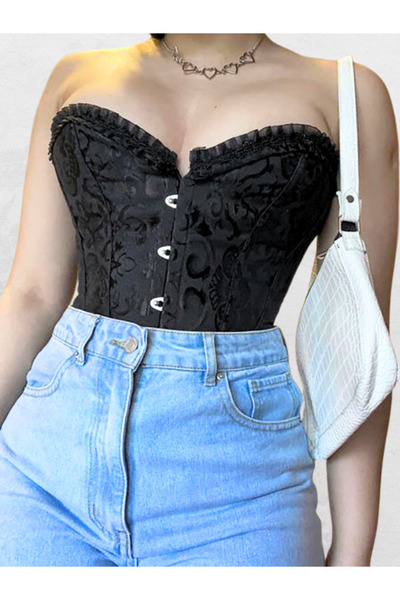 Other Black Lace Waist Slimming Gothic Corset, DELICIOUSLY