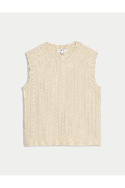 Marks & Spencer Örgü Yuvarlak Yaka Triko Süveter