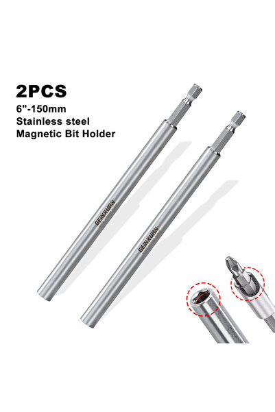 Choice1 حامل لقم مفك براغي من الفولاذ المقاوم للصدأ من جينكسورن، قطعتان، 6 بو...