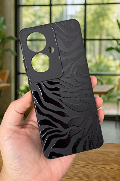 Vip Case OPPO RENO 11F Uyumlu Zebra Desenli Silikon Darbe Emici Klasik Korumalı Rubber Kılıf