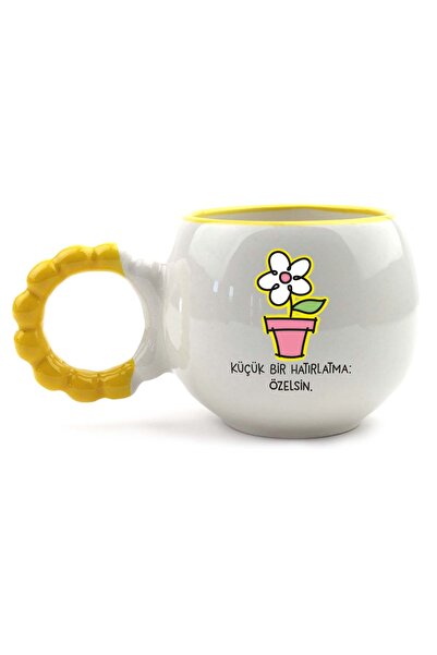 PALTO TASARIM A Little Reminder: You Are Special. Handmade Cream Glossy Puff Mug - Handcrafted Gift Mug Cup