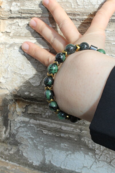 Esre Doğaltaş Takı Kök Zümrüt Anyolit Hematit Doğaltaş Bileklik