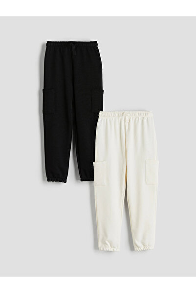 LC Waikiki LCW Kids Bej Beli Lastikli Erkek Çocuk Jogger Eşofman Altı 2'li