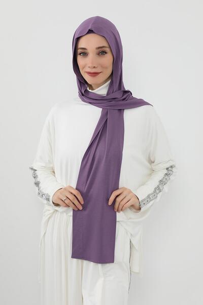 Aisha's Design Combed Cotton Boneli Ready-Made Combed Cotton Hooded Shawl Two-Piece Set, Ps-57, Purple 2