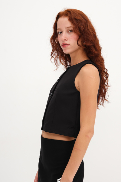 Addax Lined Buttoned Vest Y00005