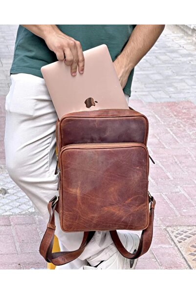 Fil Deri Genuine Leather Premium Backpack with Laptop Compartment 2119