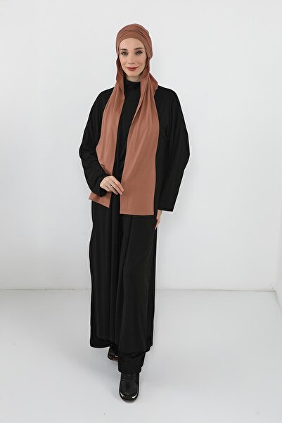 Aisha's Design Combed Cotton Boneli Ready-To-Wear Combed Cotton Hooded Shawl Two-Piece Set, Ps-57, Dark Brown