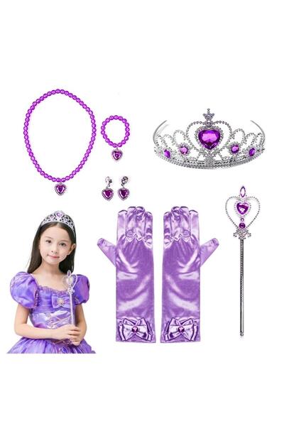 Other Purple carnival costume set with Frozen gloves and bracelet and tiara