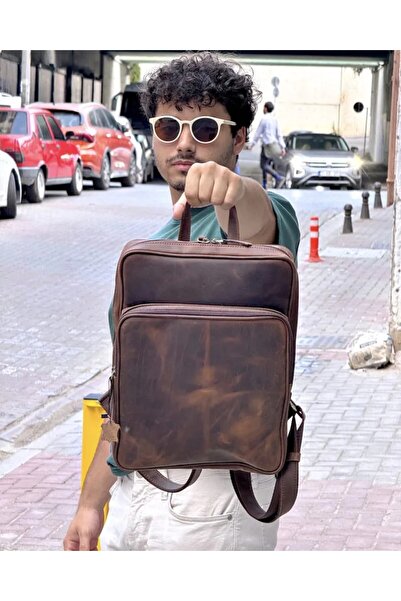 Fil Deri Genuine Leather Premium Backpack with Laptop Compartment 2119