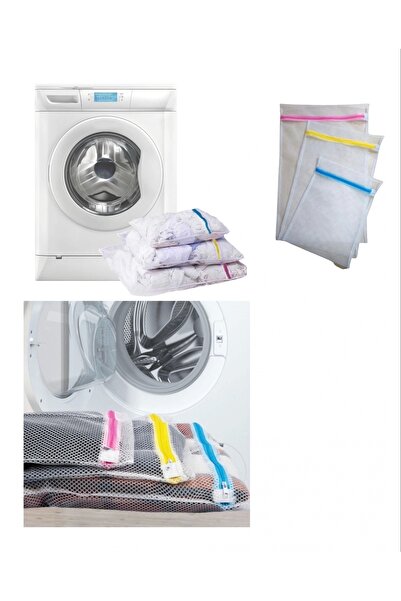ÇERÇİCİ 3&#39-Piece Laundry Net Set Colorful Zippered Practical Laundry Net Set 3 Sizes