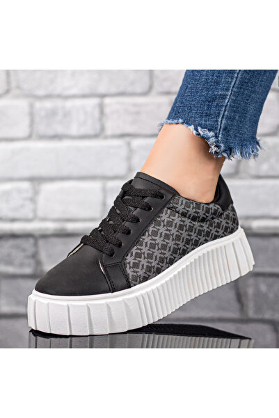 Modlet.ro Teniși cu șireturi pentru femei, cu model alb-negru, MOD06312