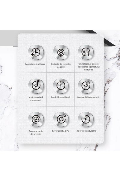 ENZIRO Set 2 Microfoane Lavaliera Wireless, Plug and Play, Noise Canceling, Type C, Adaptor Apple si USB