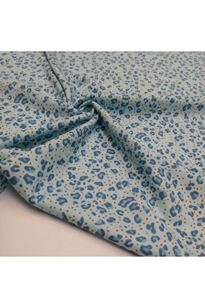 Kaf Kumaş cu imprimeu 100% bumbac interlock |   Leopard albastru