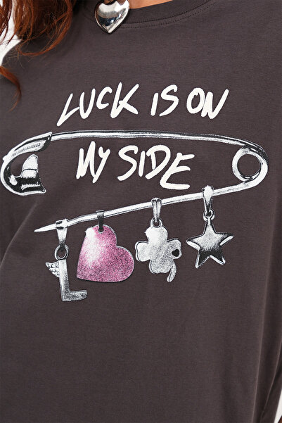 Addax Μπλουζάκι με στάμπα με λαιμόκοψη P10533