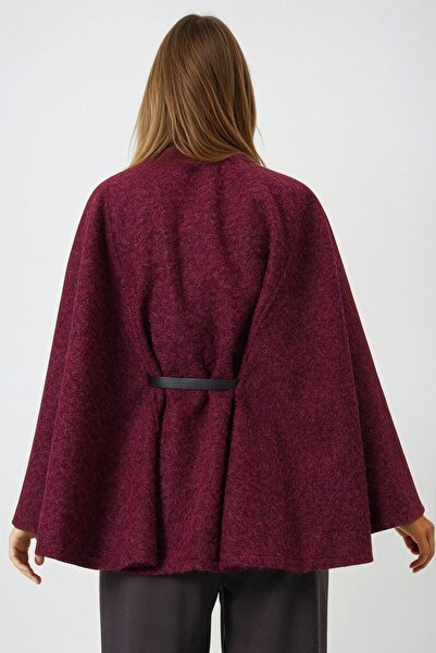 VAGGON Γυναικεία μπορντό καμπανάκι με κρυφά κουμπιά Premium Cape Vs01011