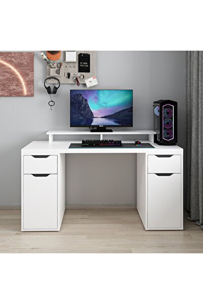 Minar Alen 150 Cm 2 Çekmeceli 2 Dolaplı Çalışma & Oyuncu Masası - Beyaz