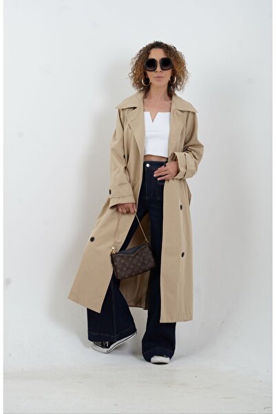 Zelish My Sister Bej Kuşaklı Trençkot